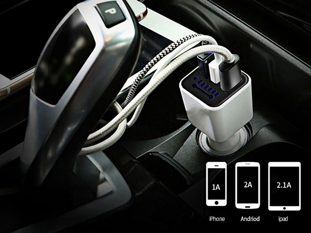 Car Air Purifier with 3 USB Car Charger