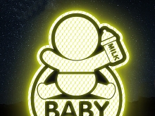 3M High Reflective Car Stickers - Baby In Car