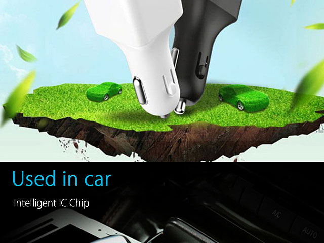 Car Air Purifier with 3 USB Car Charger