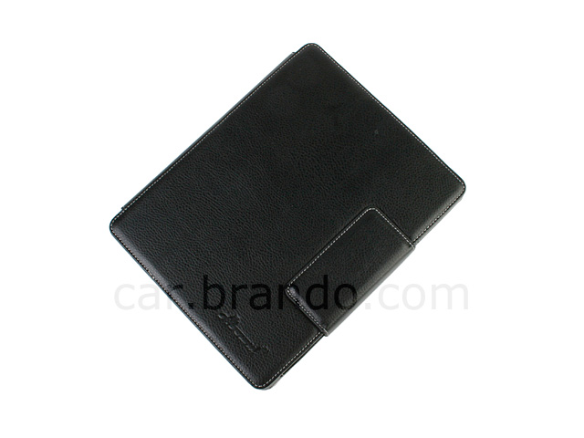 iPad 2 Leather Case with Elastic Velcro Strap Car Mount