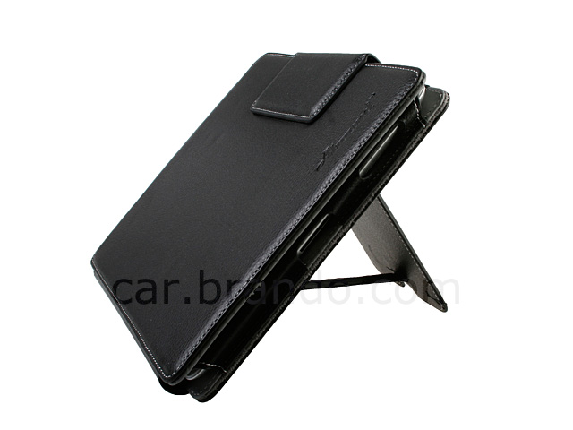 iPad 2 Leather Case with Elastic Velcro Strap Car Mount