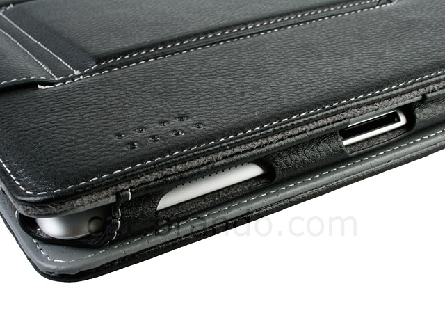 iPad 2 Leather Case with Elastic Velcro Strap Car Mount