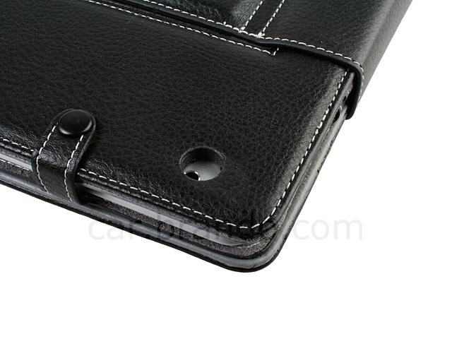 iPad 2 Leather Case with Elastic Velcro Strap Car Mount