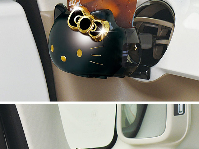 Hello Kitty Car Accessories Drink Holder Black Gold Sanrio JDM Japan